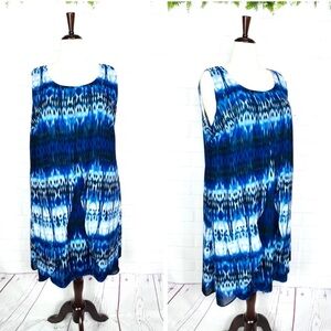 👗|•NOTATIONS•| Pretty Multicolor Blue Dress Size 2X